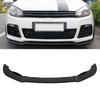 K SEEK DESIGN 3Sections Front Bumper Splitter Lip Replacement for MK6 R R20 20092013(Gloss Black )
