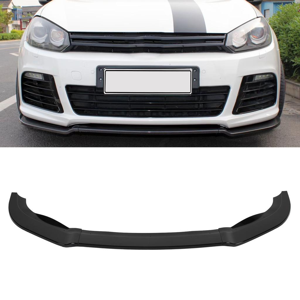 K SEEK DESIGN 3Sections Front Bumper Splitter Lip Replacement for MK6 R R20 20092013(Gloss Black )