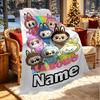 Custom Name Personalized Labubu Print Blanket, Home Decor, Bedroom, Sofa, Camping, Couch, Gifts for Birthday Christmas