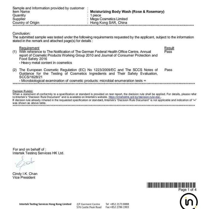 + PLUS Moisturizing Body Wash (Rose & Rosemary) 300ml