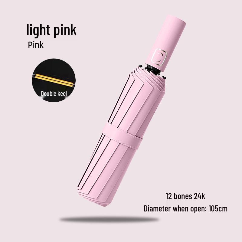 24-Bone Automatic Windproof Folding Umbrella for Men, Rain or Shine, with UV Sun Protection
