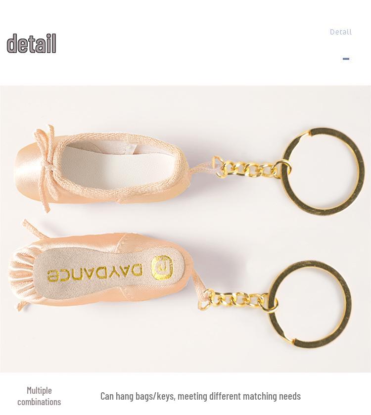 Ballett Spitzschuh Anhänger Schlüsselanhänger - 7,7 cm Satin Mini Schuhe