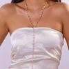 Fashion tassel necklace, light luxury color diamond-encrusted cross multi-layer long Y-shaped stacked necklace