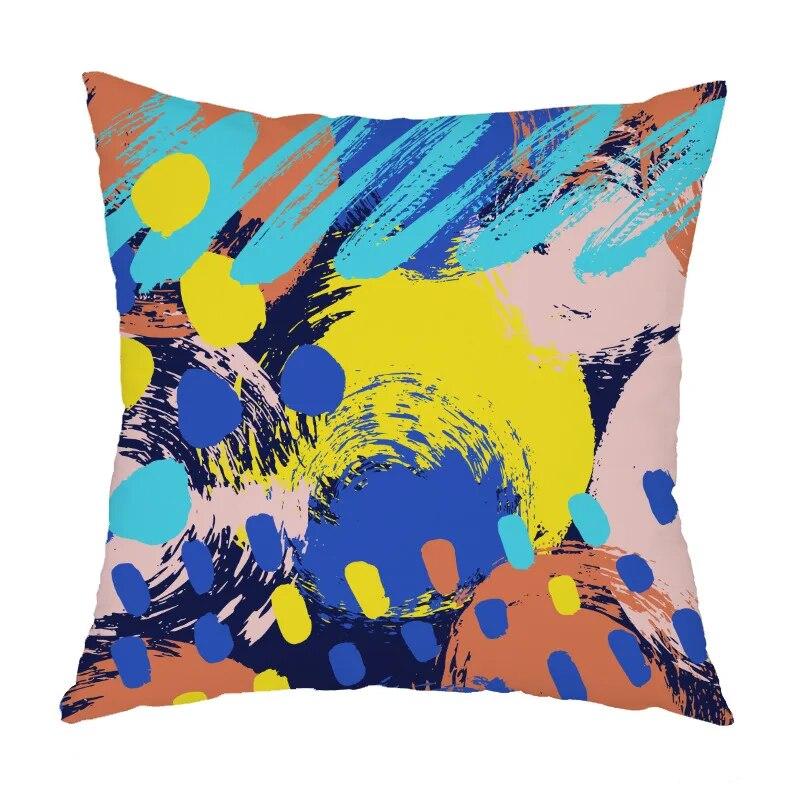 Abstract Art Geometric Pillowcase Arabic Colorful Watercolor  Bedroom Living Room Home Modern