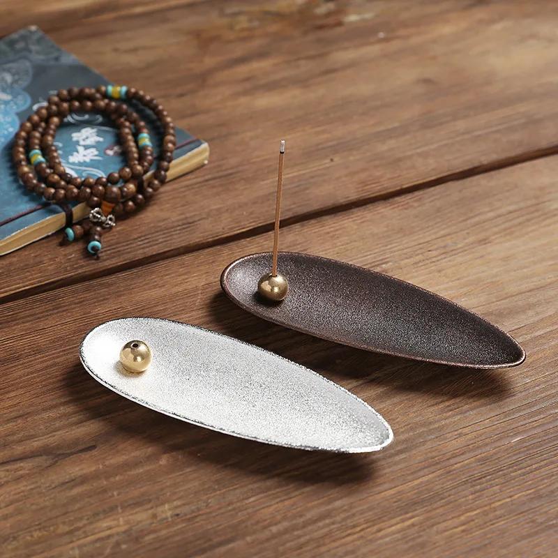 1x Japanese Style Alloy Incense Holder for Sandalwood Incense Sticks Zen Household Incense Burner Metal Home Fragrance Products