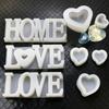 1PC 3D Heart Shape HOME LOVE Silicone Mold Letters Plaster Candle Mould DIY Home Decoration Jewelry Making Tool
