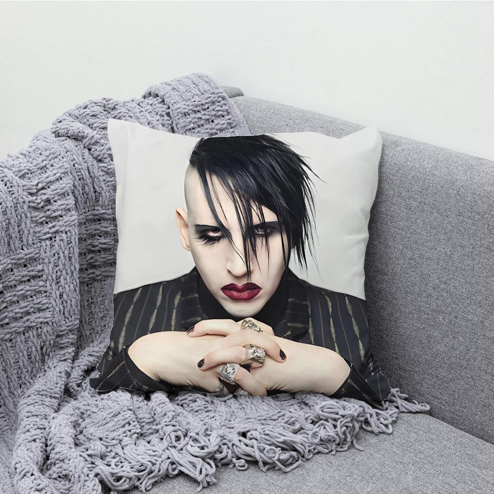 M-Marilyn M-Manson Zpěvák Povlak na polštář Měkké povlaky na polštáře pro dekoraci farmářského gauče Domácí dekorace a Ochranný povlak na polštář