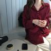 Black Shirts Women Oversized Vintage Chic Korean Fashion Long Sleeve Casual Blouse