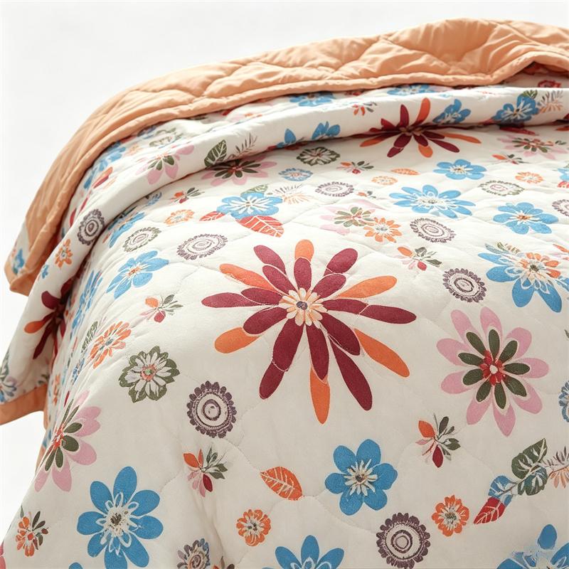 NOUVELLE couette d'été en coton lavé, couette climatisée, douce et respirante, fine, imprimée marguerite, couvre-lit, couvre-lit, textiles de maison