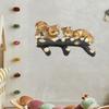 Tree Branch Cat Wall Sculpture Multi-purpose Wall Mount Simulation Cat Hanger Hook Home Living Room Bedroom Kitten Wall Art Decoration