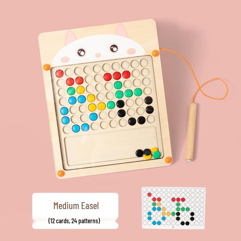 Children's Wooden Magnetic Maze Puzzle & Drawing Board - Early Education Toy with Magnetic Pen Control