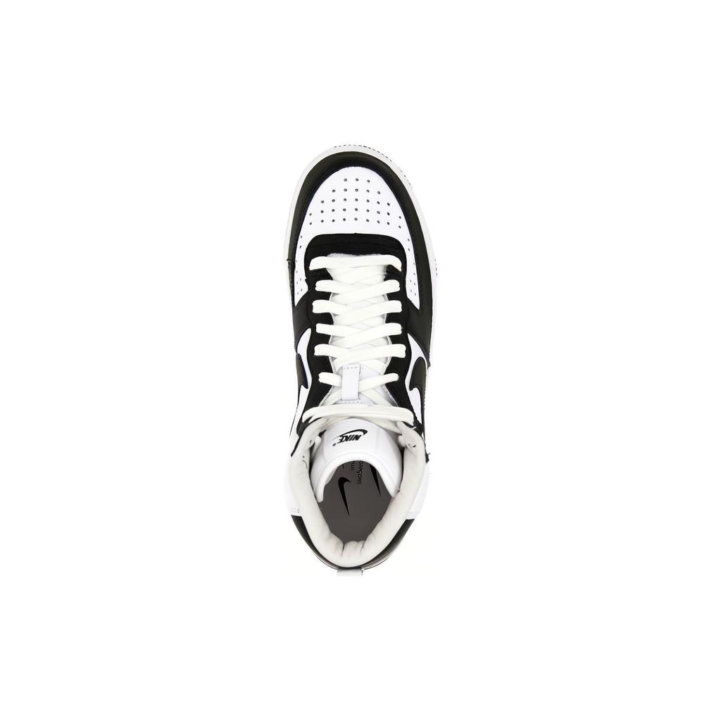 Nike CDG X Leather Round Toe Lace-Up High-Top Sneakers Men sneakers Black White PKK1050011