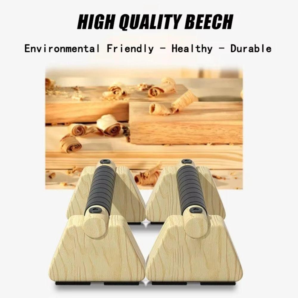 1 Pair Street Fitness Push Up Bar Solid Wood Home Exercise Equipment Push-up Rack  Floor