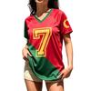 Women's V-Neck Soccer for Fans Retro Football Top