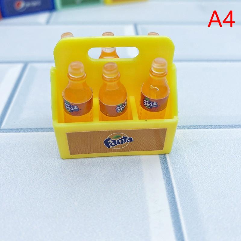 1Set Dollhouse Miniature Cola Soda Sprite Bottles Modle Kitchen Diy Accessories