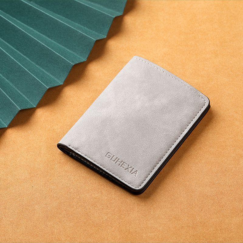 Men’s Slim Bifold Wallet PU Leather ID Card Holder Driver License Wallet Thin Business Card Organizer Pocket Purse