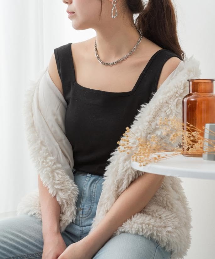 Emptio Square Neck Tank Top with Short and Mini Padded for Posture and Sleeveless Night and Made of Cotton for a Comfortable Butt and Functional Bra