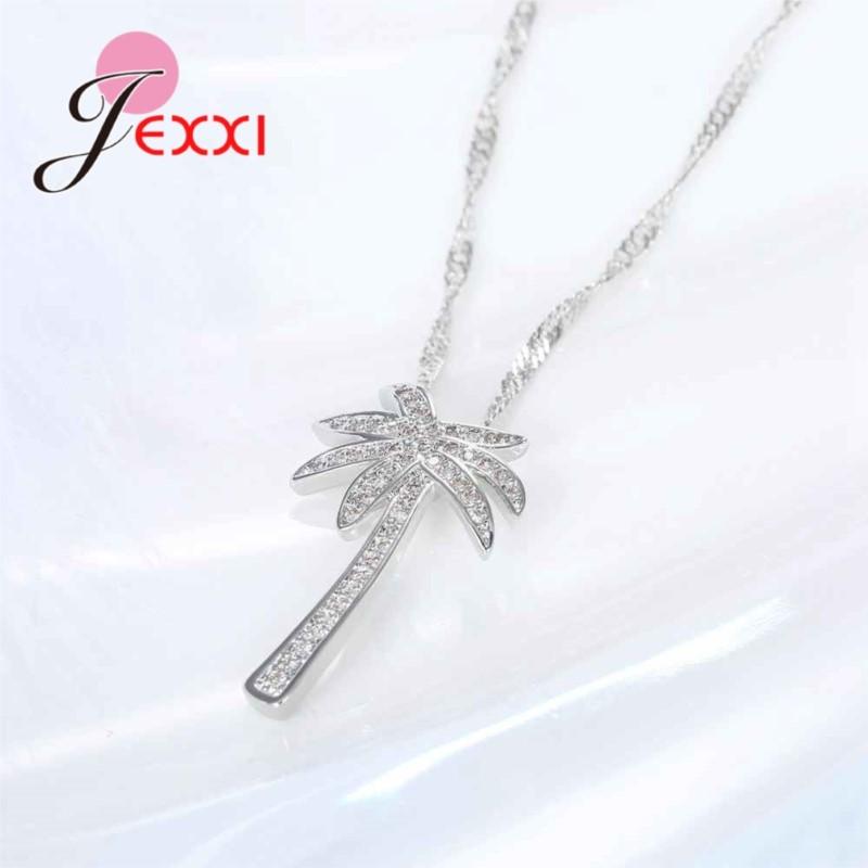 Exquisite Women 925 Sterling Silver Coconut Pendant Necklace For Party Accessory Fashion Cubic Zirconia Wedding Necklaces