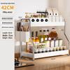 Bieying Elegant White 3-Tier Kitchen Seasoning Rack with Chopstick Holder