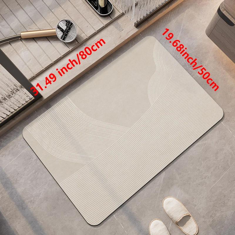 Diatomite Foot Mats Bath Mat Bathroom Absorbent Quick Dry Diatomite Mud Toilet Rug Shower Pad For Living Room Washable