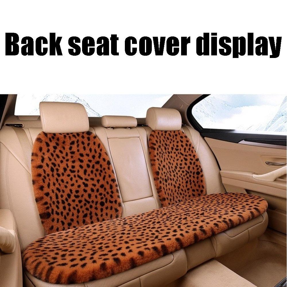 Rabbit Fur Rabbit Fur Car Pad Non-slip Plush Seat Cushion Leopard Print Seat Cover Cushion Front