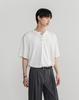 WORK ON BODY OFF Three-Button Semi-Oversized Henley Neck Short Sleeve [White]