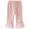 DAVE & BELLA Girls' Summer Knit Bell Bottom Cropped Pants