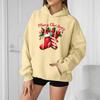 Women's Fashion Casual Long Sleeve Loose Christmas Print Hooded Sweatshirt