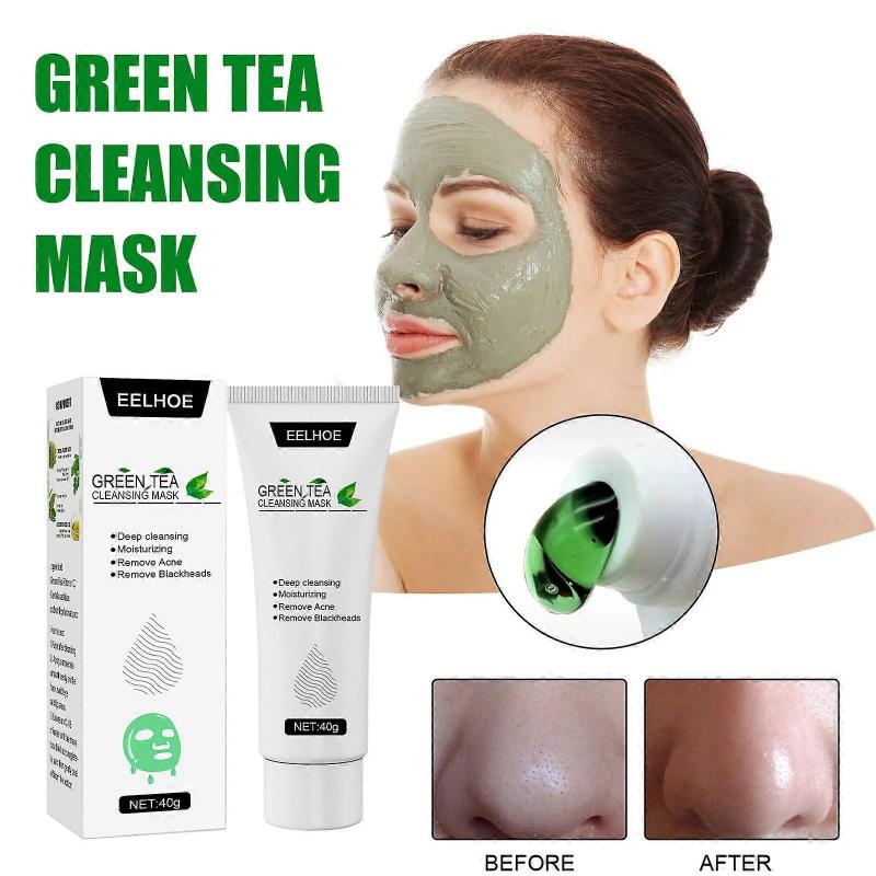 Grönt te Ansiktspeelmask Svartborttagare Akne Djuprengörande Mask Hudvårdsmask Exfolierande & Reparerande, Minskar Fina Linjer Rynkor
