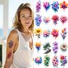9pcs Temporary Tattoo Waterproof Long-lasting Body Stickers Daisy Sunflower Orchid For Cheeks Shoulders Children