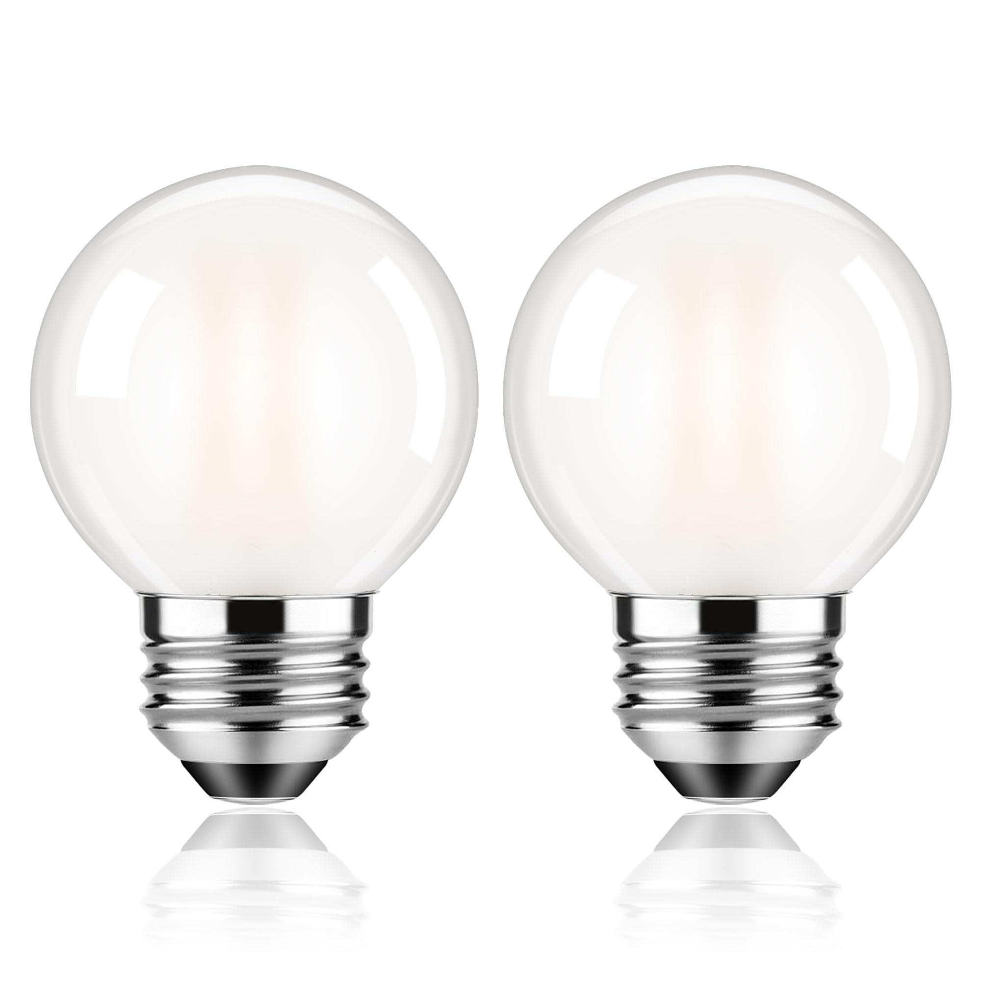 

E26 LED Edison Light Bulb Dimmer Compatible 4W to 40W 2700K Bulb Color Filament Bulb 340lm Milky White Retro G50 Mini Ball Bulb PSE Certified Pack of