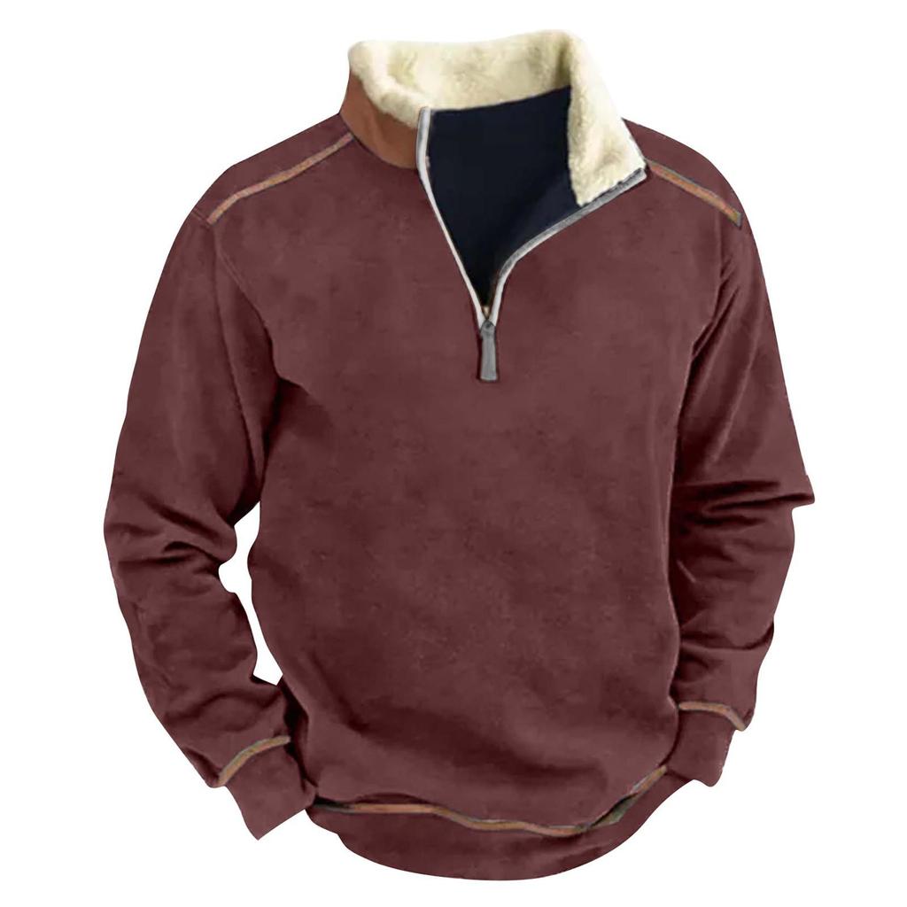 Våren och mäns stående krage sweatshirt är utomhus casual tröjor Toppar