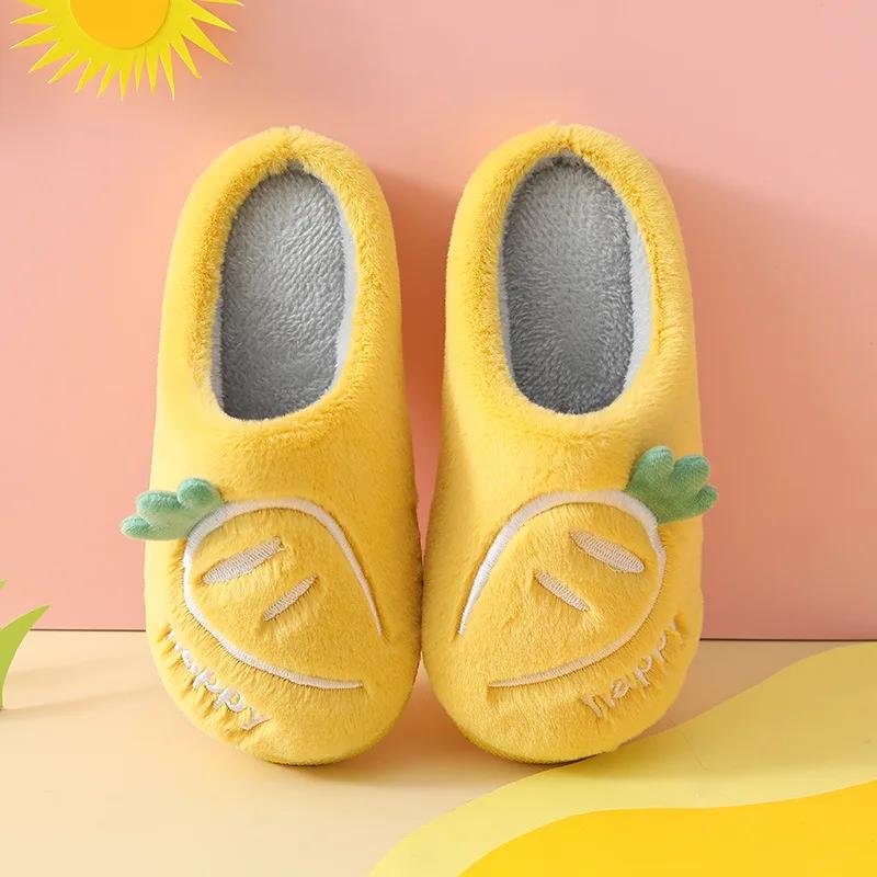 

Детские домашние тапочки 2024 Мягкие полосатые комнатные бесшумные хлопковые тапочки Нескользящие тапочки Теплые плюшевые Унисекс Комфортные домашние тапочки для пола 34-35 жёлтый