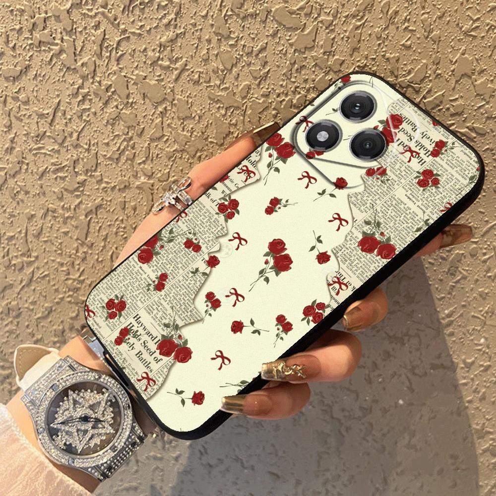 Funda Phone Cover Case for Honor 200 400 Lite X6 8X 70 X7 X8 Magic5Lite X9a 90 X5b Rose Bow