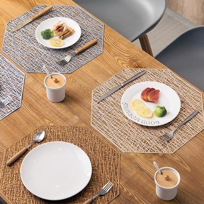 1pcs PVC Leaf Flower Shape Dining Western Placemats Coasters Waterproof Heat-insulated Pad Home Hollow Decoration Mats