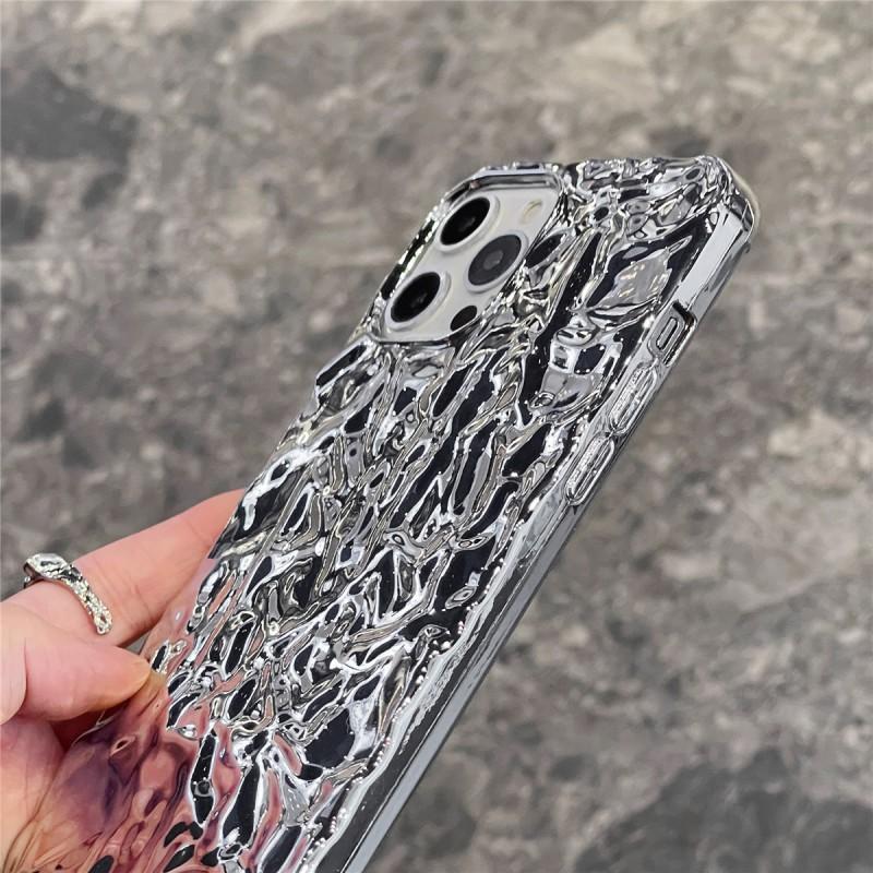 Foil Texture Phone Case IPhone 14 Pro Max 13 Series Shockproof Silicone Back Cover With Electroplating Finish