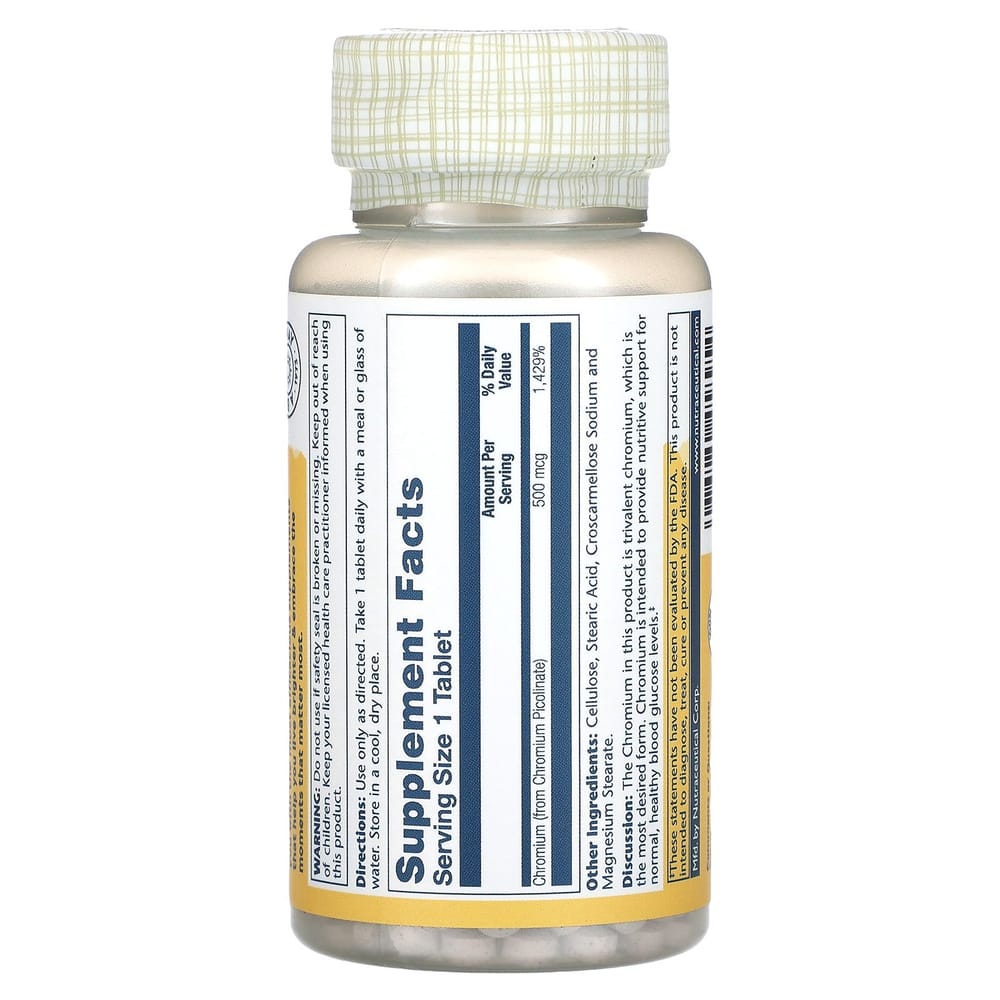 Solaray Chromium Picolinate 500mcg 60 Tablets