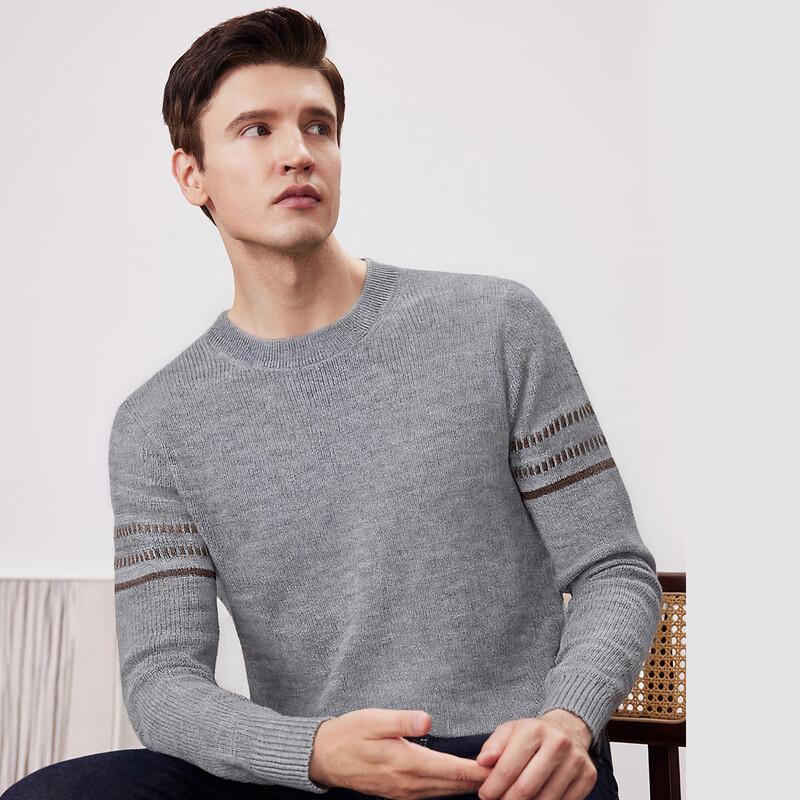 FIRS Men's 100% Wool Thickened Round Neck Sweater