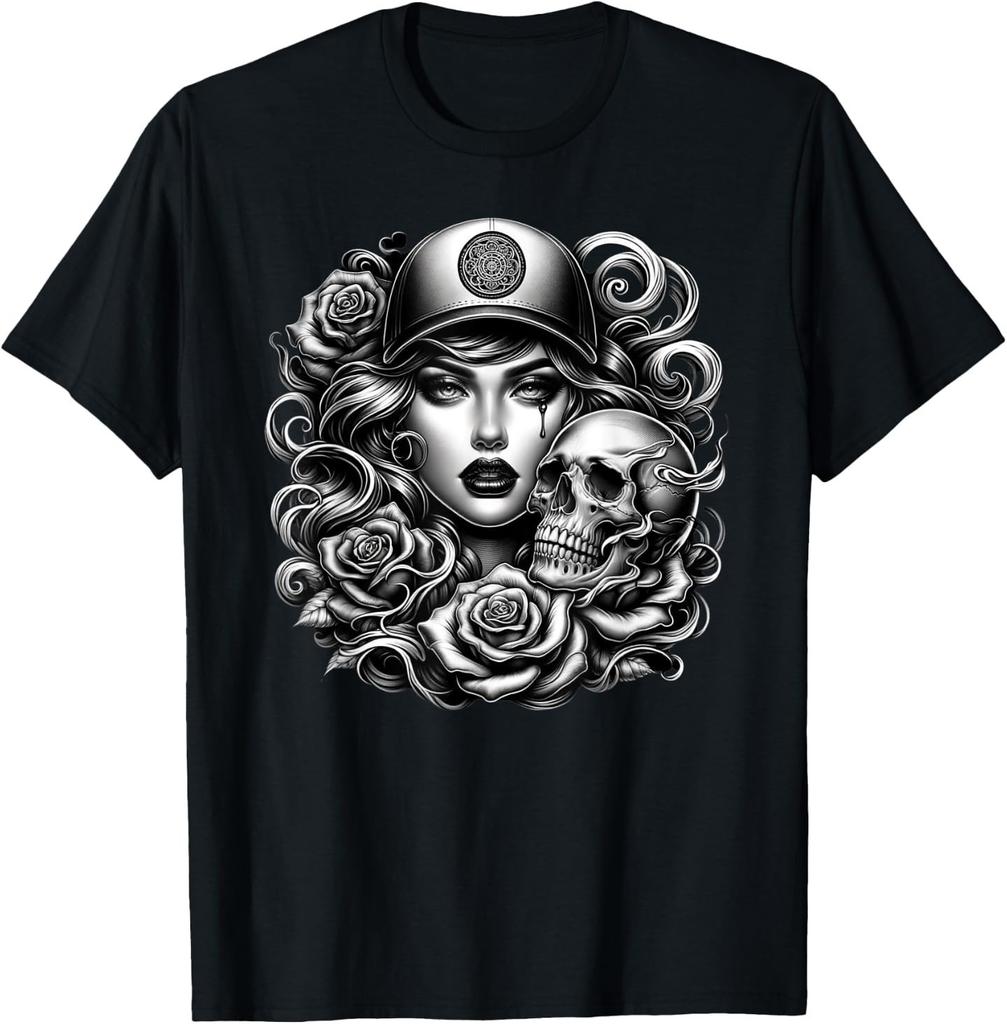 Chicano Mexican Street Culture Lowrider Beautiful Women T-Shirt