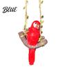 Resin Bird Hanging Decor Parrot on Swing Statue Tropical Sculpture Colorful Ornament for Realistic Pendant Trees Garden Tree Patio Balcony