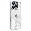 For iPhone 16 Pro Max Case PC+TPU Transparent Phone Cover with Detachable Camera Lens Film