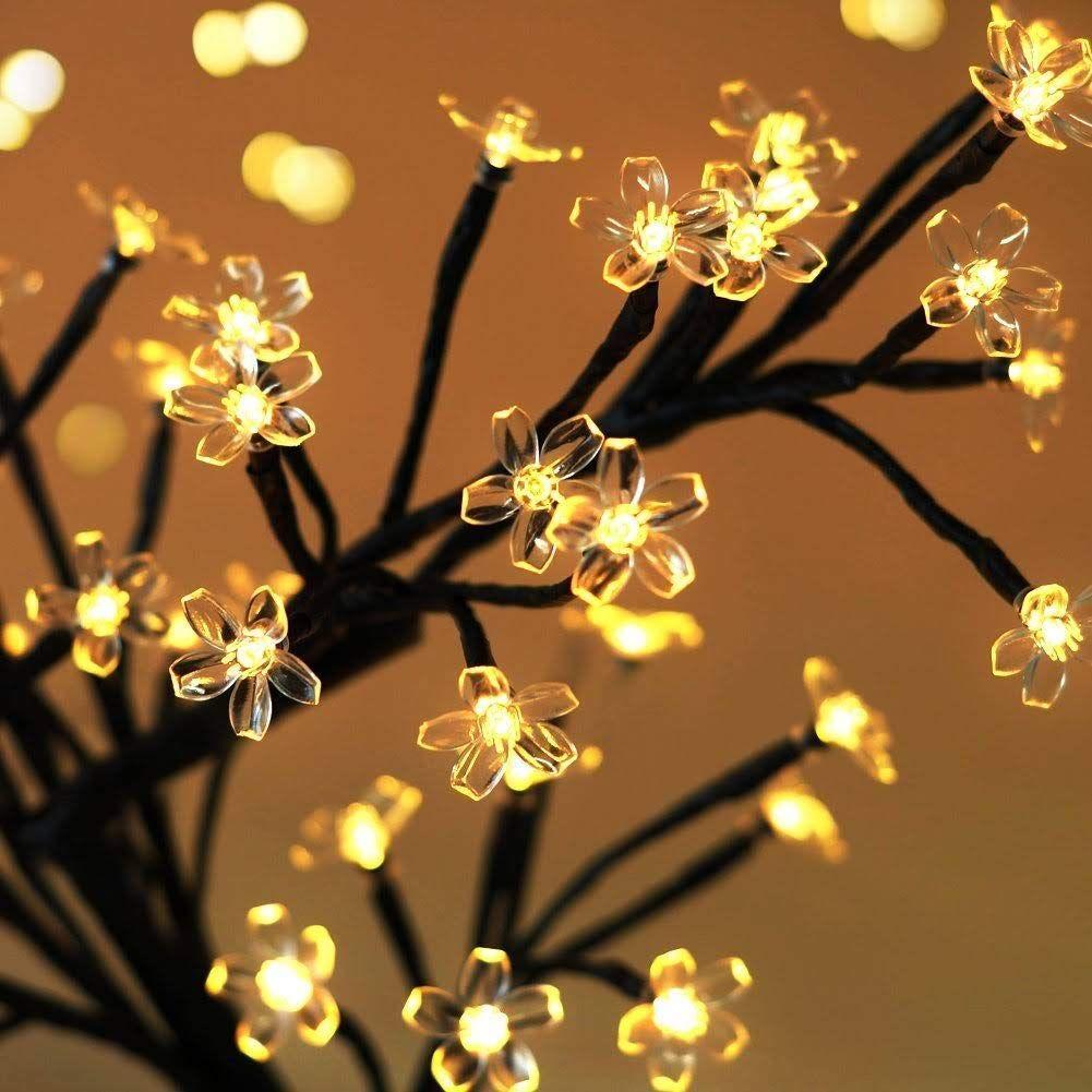 Tree LED Cherry Blossoms Bonsai Tree Lamp 18 Inch, 28 LED Silicon Tree Adjustable Branches for Room Decoration Light