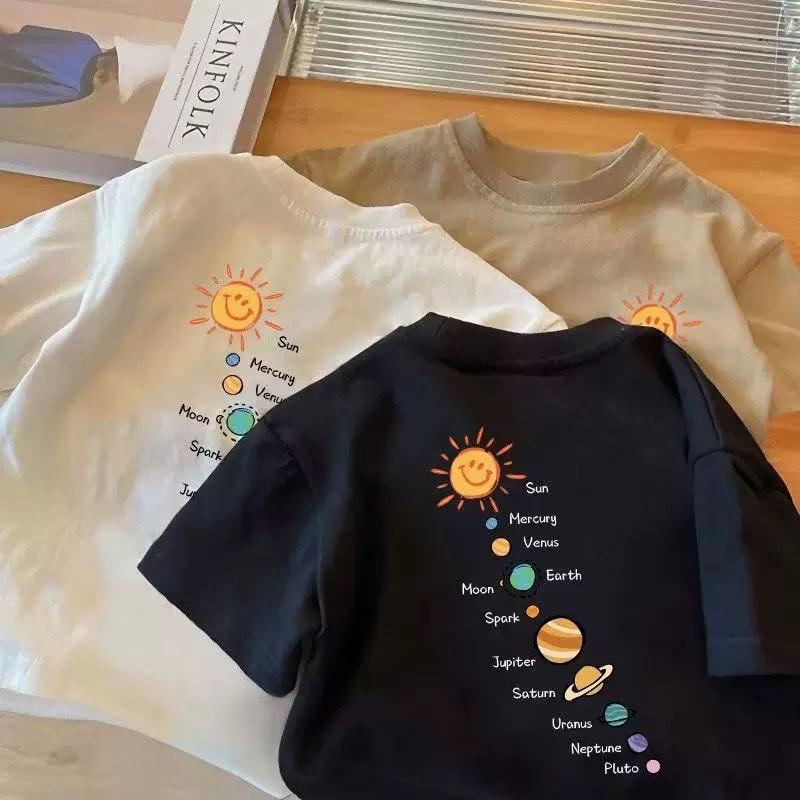 Cotton Boys And Girls Short Sleeve Round Neck Kids Casual T Shirt