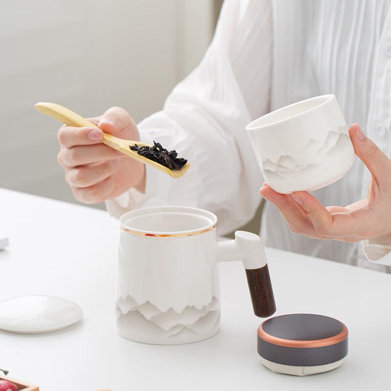 ZISIZ Ink Wash Landscape Ceramic Tea Set