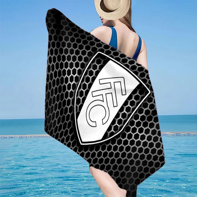 1 Stück Fulham Wappen Design Strandtuch - Weich, Saugfähige Mikrofaser, Leicht, Ideal für den Strand, Partys, Reisen, Camping Fan Geschenke