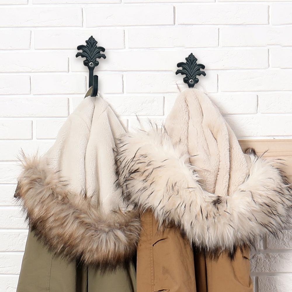 

2pcs Robe Hooks Metal Towel Hanging Hook Holder Home Decorative For Towel Clothes Coat Hat Bag Bathroom Hook Wall Mount Door