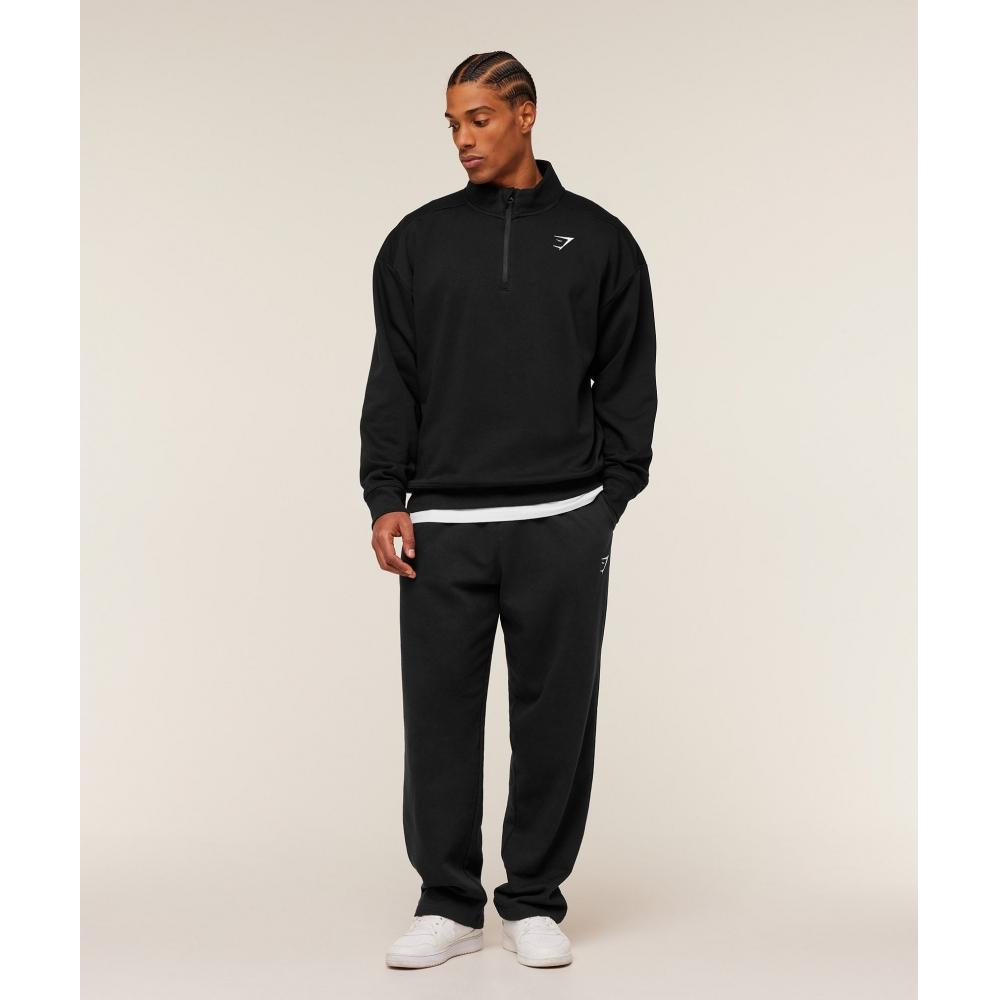 Gymshark Crest 1 4 Zip Gs Black A4c3s Bb2j