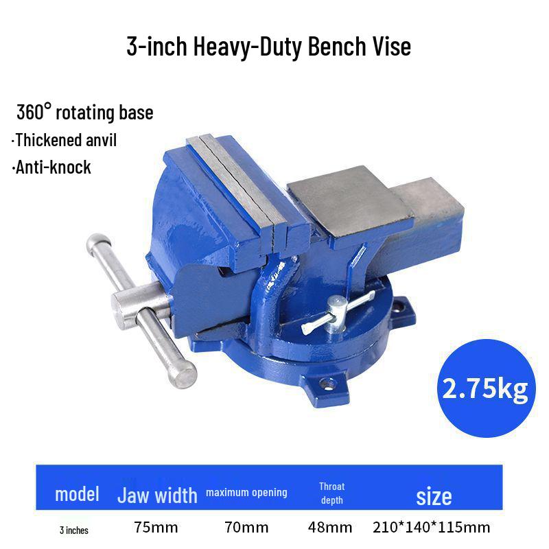Heavy-Duty 360-Degree Rotating Multifunctional Bench Vise for Industrial and Household Use
