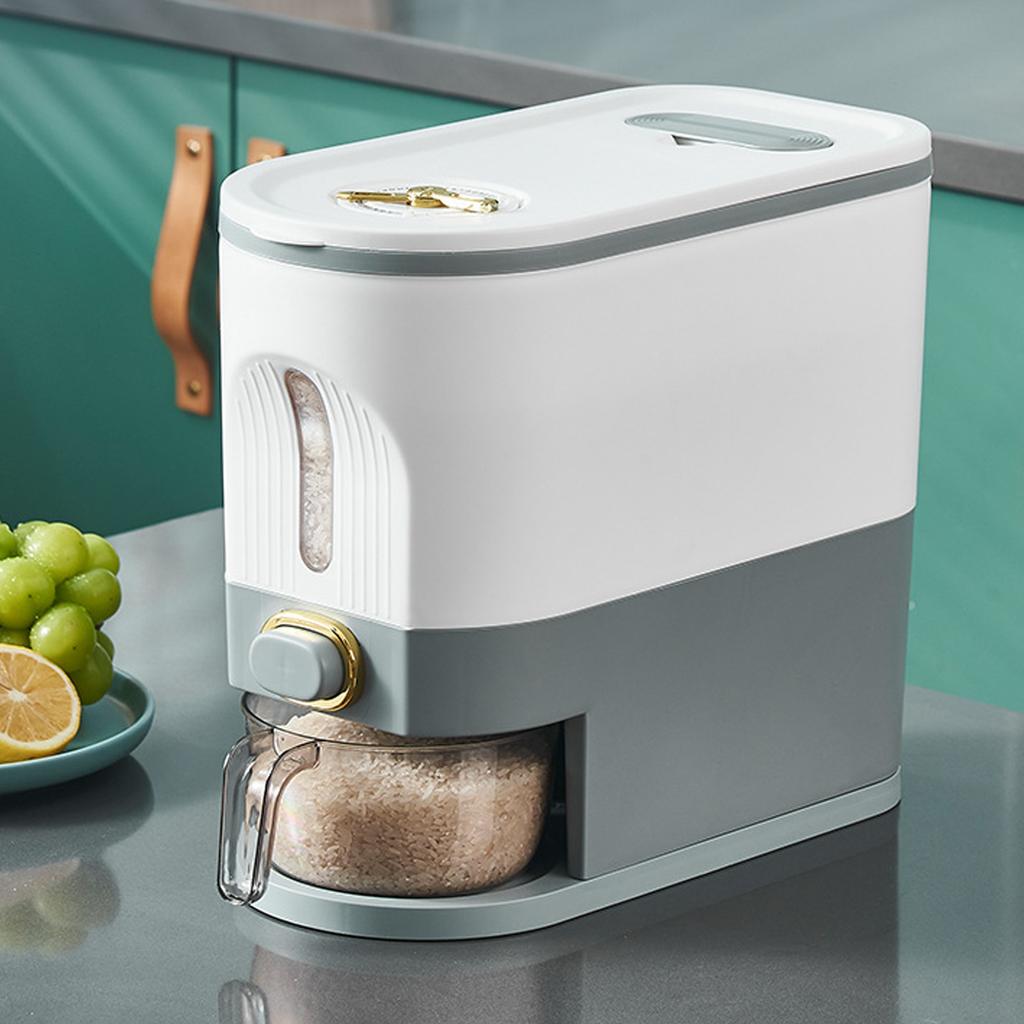 Reisspender Transparent Versiegelt Drucktyp Getreidelagerbox Reisaufbewahrungsbehälter für die Küche