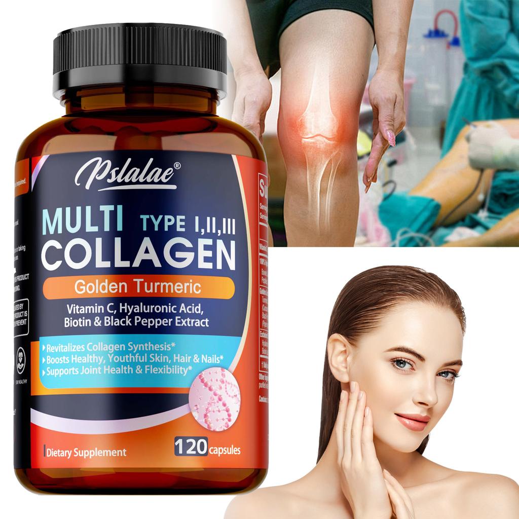 Complex Collagen Capsules Containing Hyaluronic Acid and Biotin Are All-natural and Support Skin Health.